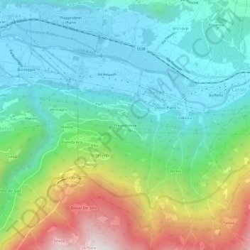 Topografisk kort Previsdomini, højde, terræn