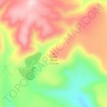 Topografisk kort Cedar Mesa, højde, terræn