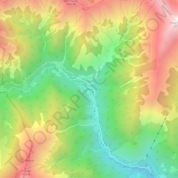 Topografisk kort Otra, højde, terræn