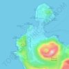 Topografisk kort Vulcano Porto, højde, terræn