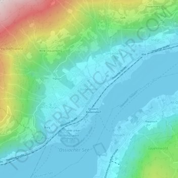 Topografisk kort Bodensdorf, højde, terræn