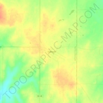 Topografisk kort Coleman, højde, terræn