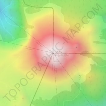 Topografisk kort Mount Apo, højde, terræn