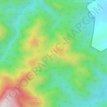 Topografisk kort Molawe, højde, terræn