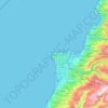 Topografisk kort Beyrouth, højde, terræn