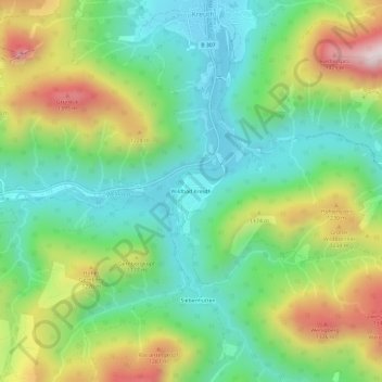 Topografisk kort Wildbad Kreuth, højde, terræn