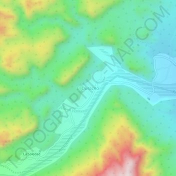Topografisk kort El Durazno, højde, terræn