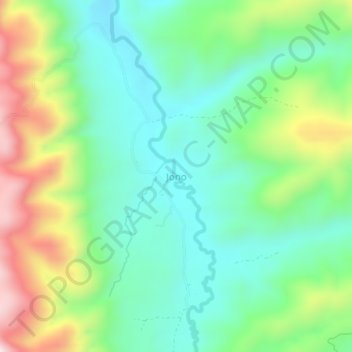 Topografisk kort Jono, højde, terræn