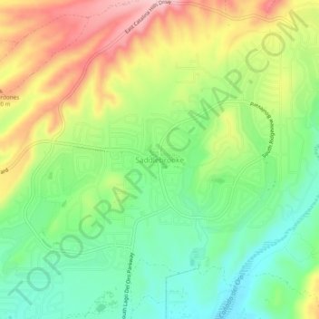 Topografisk kort Saddlebrooke, højde, terræn