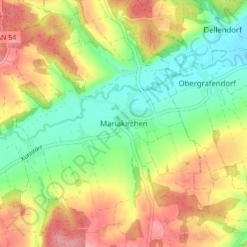 Topografisk kort Mariakirchen, højde, terræn