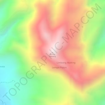 Topografisk kort Buntu Neosing, højde, terræn