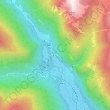 Topografisk kort Brandstatt, højde, terræn