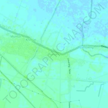 Topografisk kort Puntang, højde, terræn