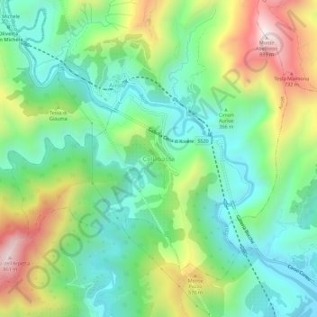 Topografisk kort Collabassa, højde, terræn