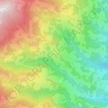 Topografisk kort Aichberg, højde, terræn