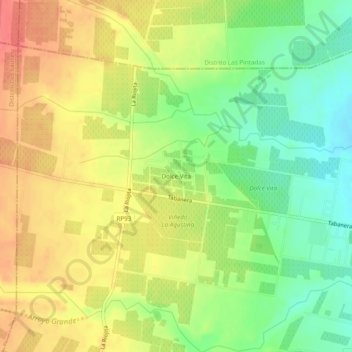 Topografisk kort Dolce Vita, højde, terræn