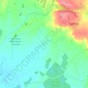 Topografisk kort Egerton Forstal, højde, terræn