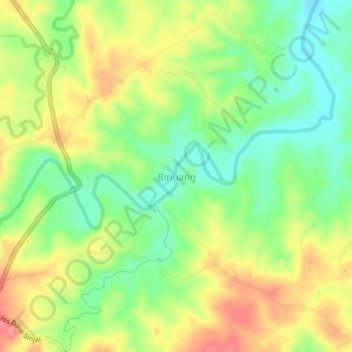 Topografisk kort Binuang, højde, terræn