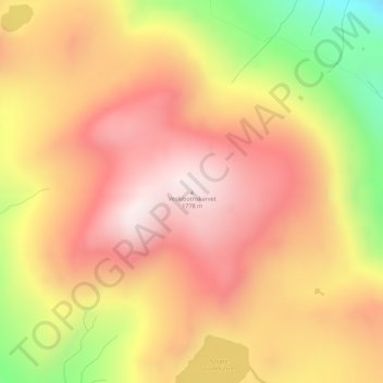 Topografisk kort Veslebotnskarvet, højde, terræn