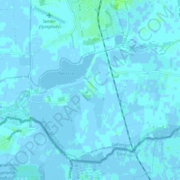 Topografisk kort Ubjerg, højde, terræn