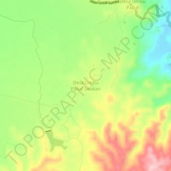 Topografisk kort Desa Umbu Pabal Selatan, højde, terræn