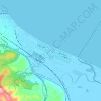 Topografisk kort Nei Pori, højde, terræn
