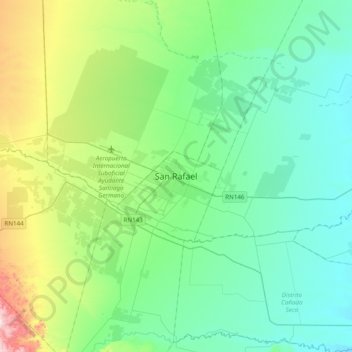 Topografisk kort San Rafael, højde, terræn