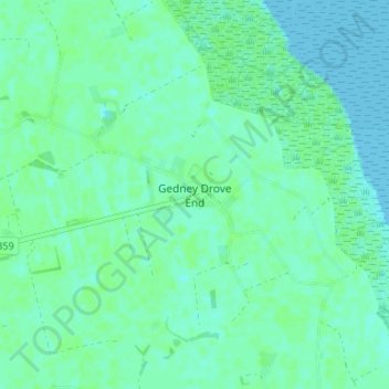 Topografisk kort Gedney Drove End, højde, terræn