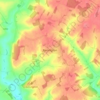 Topografisk kort Benington, højde, terræn