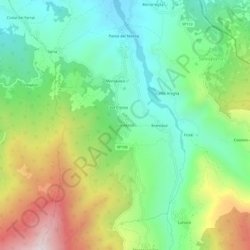 Topografisk kort Garadassi, højde, terræn