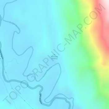 Topografisk kort Gunung Melihat, højde, terræn