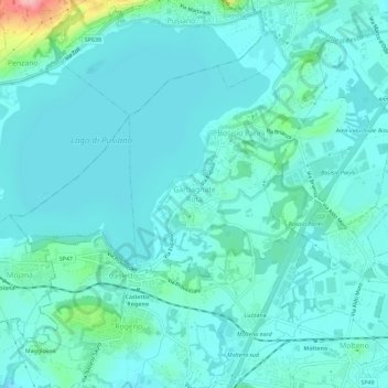 Topografisk kort Garbagnate Rota, højde, terræn