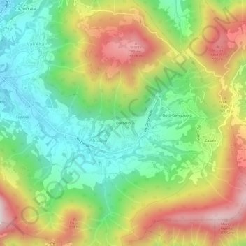 Topografisk kort Dossello, højde, terræn