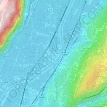 Topografisk kort Nave San Rocco, højde, terræn