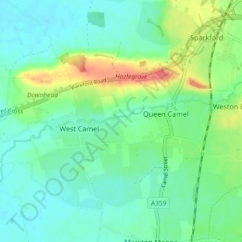 Topografisk kort Wales, højde, terræn