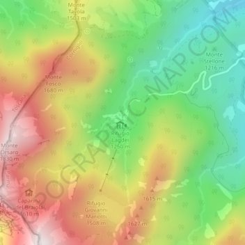 Topografisk kort Lagdei, højde, terræn