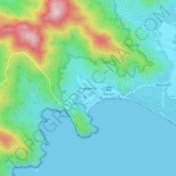 Topografisk kort Rajegwesi, højde, terræn
