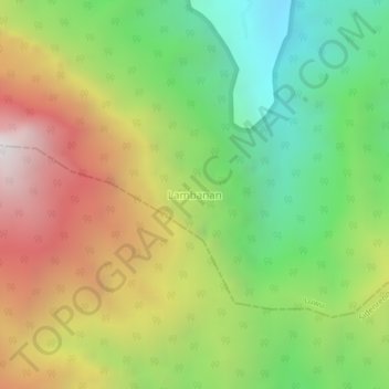 Topografisk kort Lambanan, højde, terræn