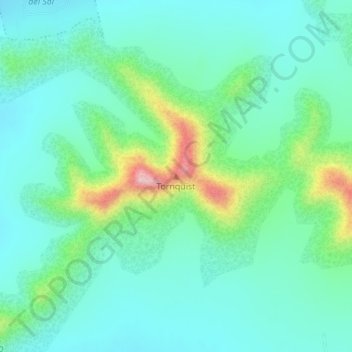 Topografisk kort Tornquist, højde, terræn