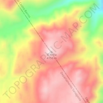 Topografisk kort El Mela, højde, terræn