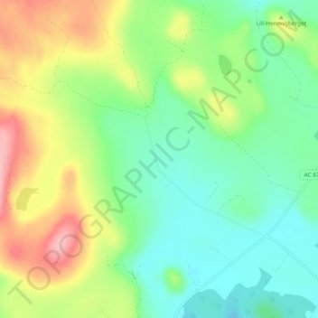 Topografisk kort Kusmarksliden, højde, terræn