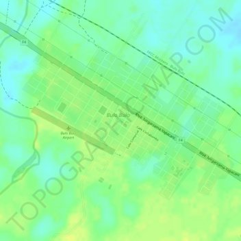 Topografisk kort Bulo Bulo, højde, terræn