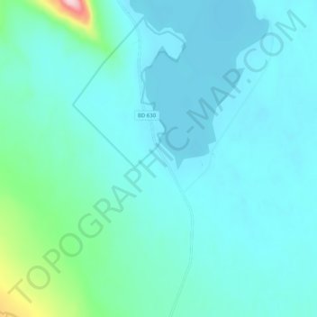 Topografisk kort Stenudden, højde, terræn