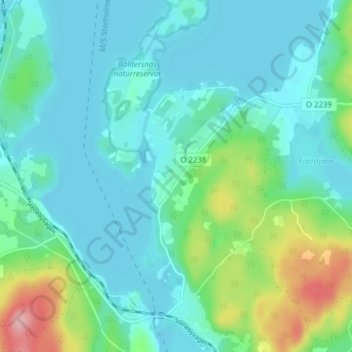 Topografisk kort Ekebol, højde, terræn