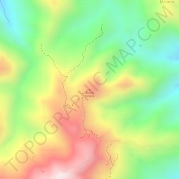 Topografisk kort Buntu Tondok, højde, terræn