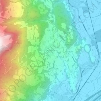 Topografisk kort Oberschan, højde, terræn