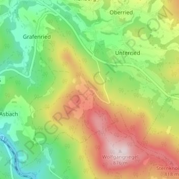 Topografisk kort Frath, højde, terræn