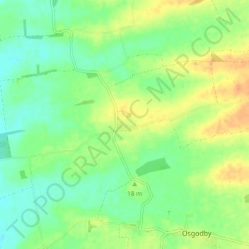Topografisk kort North Owersby, højde, terræn