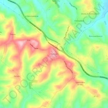 Topografisk kort Novilara, højde, terræn