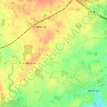 Topografisk kort Kildemose, højde, terræn